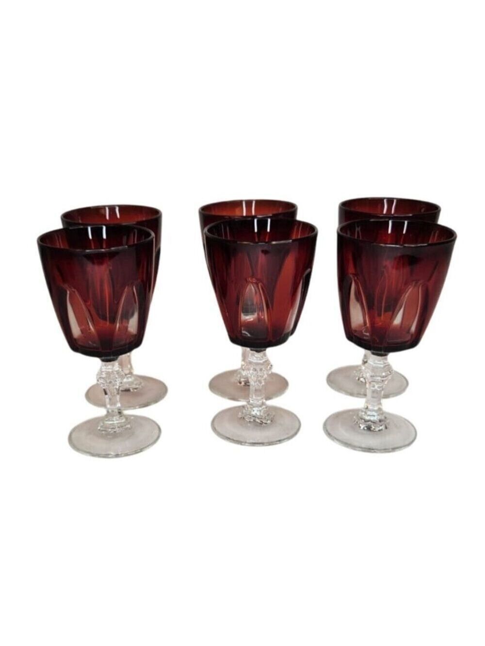 Cristal DArques Durand Ruby Wine Glasses Set Of 6 Gothic Arches Discontinued